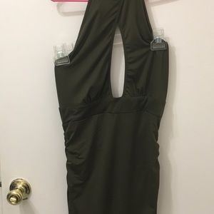 Hunter Green Keyhole Halter Dress